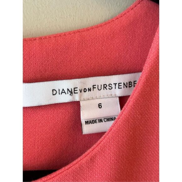 Diane Von Furstenburg Carrie Dress in coral pink sz 6 Barbiecore formal party cl - Picture 5 of 9